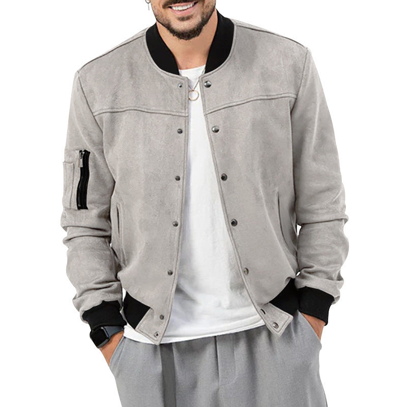 Men's fashionable bomber jacket with practical pockets and elastic cuffs Ivyshape