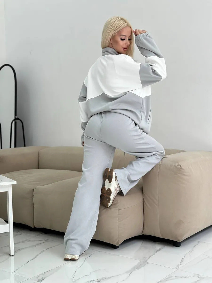 Ladies sporty set made of high-performance fleece material with zipper Ivyshape