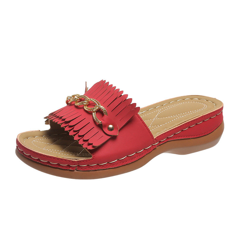 Women Fringe Slides Ivyshape