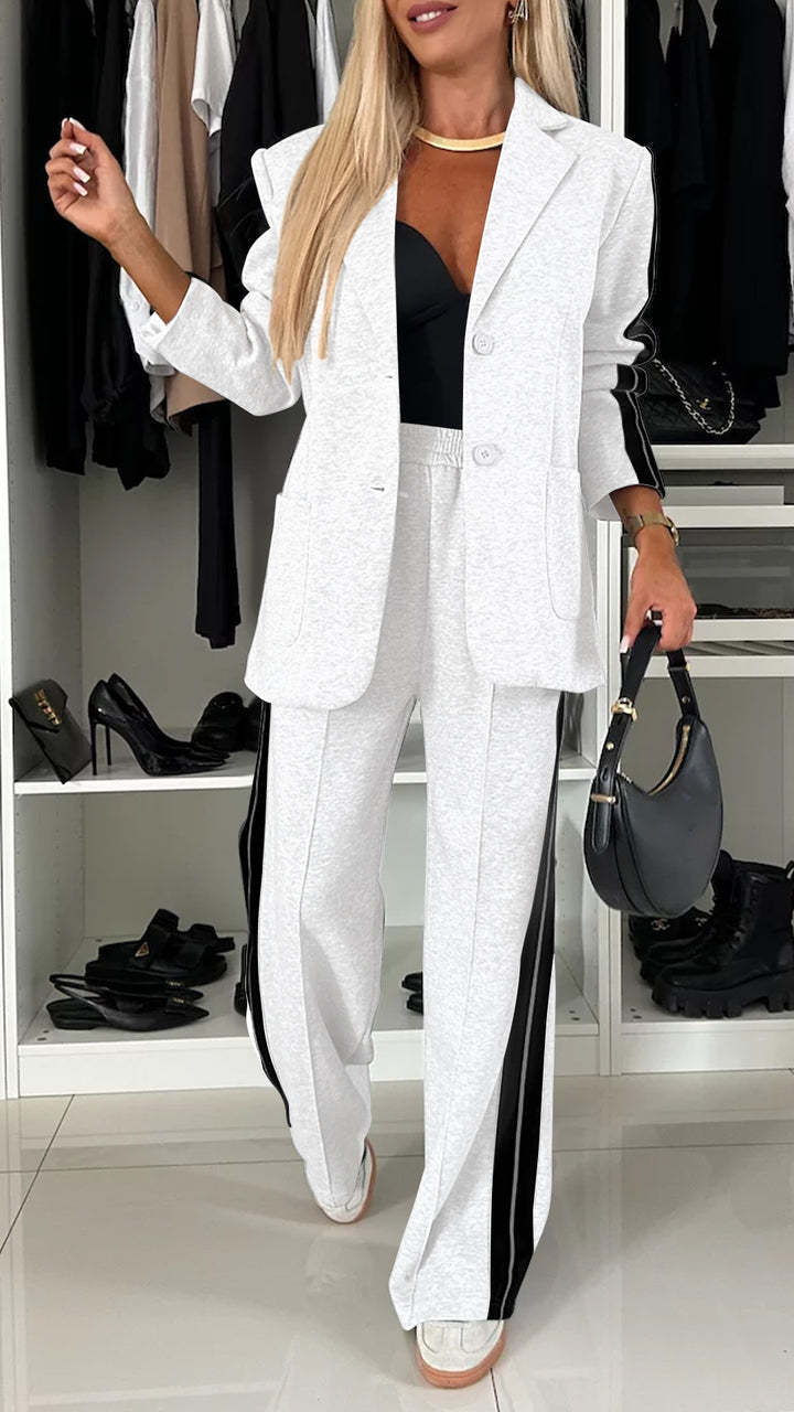 IvyShape | Long Sleeve Lapel Suit Set