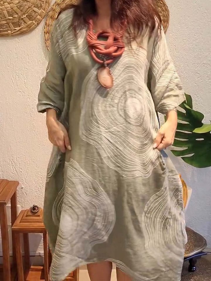 Women Artistic Patterned Shift Dress Ivyshape