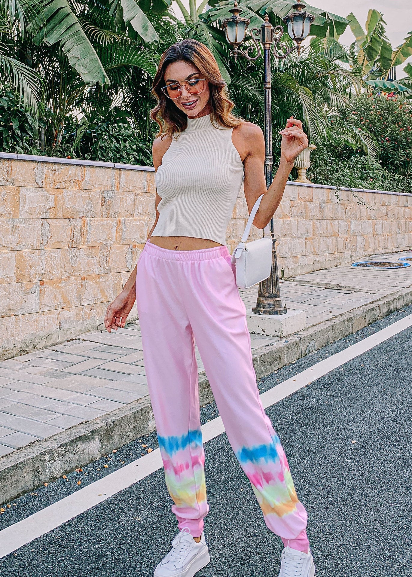 Women's Comfortable Leisure Pants with Eye-Catching Tie-Dye Pattern Ivyshape