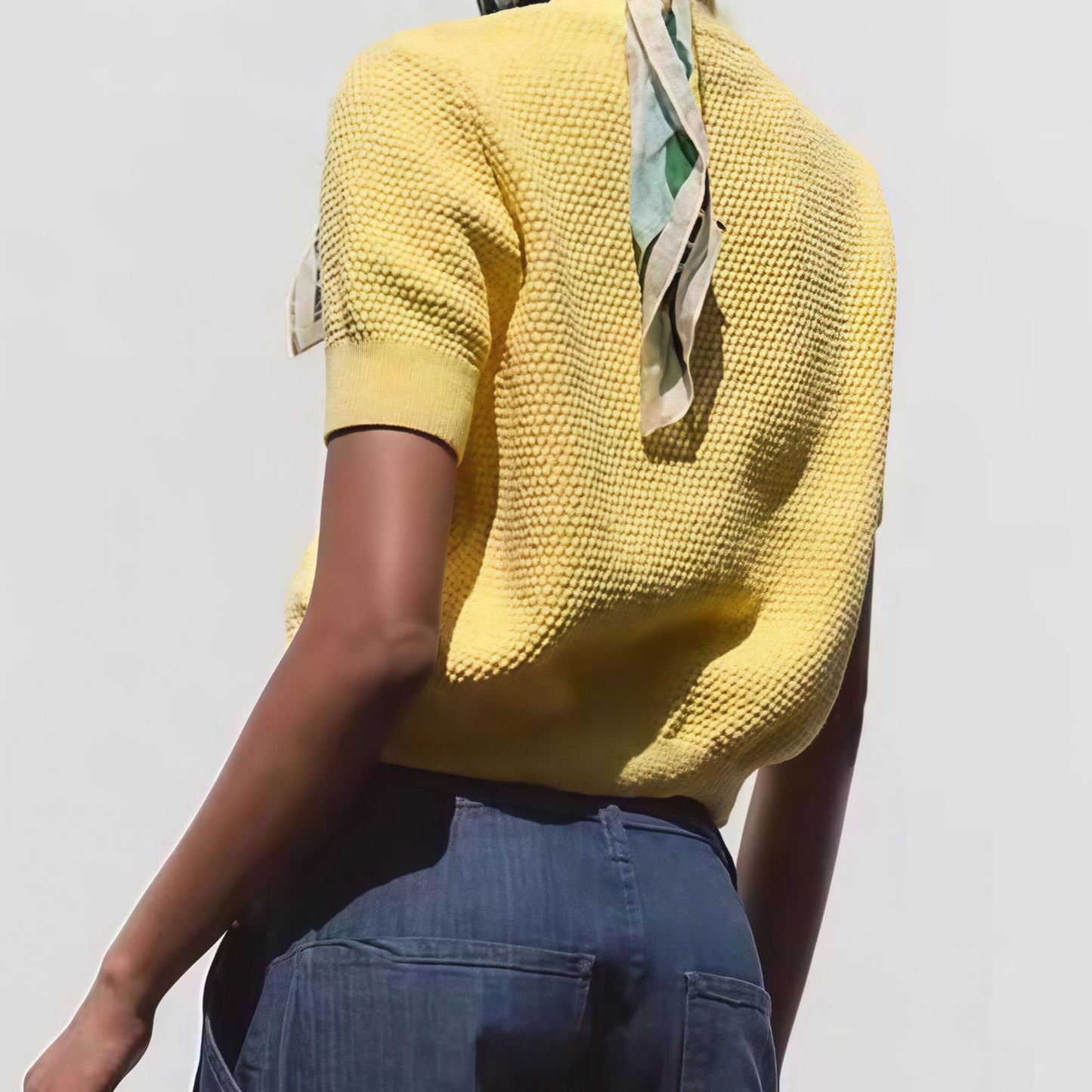 Women Fashionable Cardigan with Short Sleeves and Shiny Button Details Ivyshape