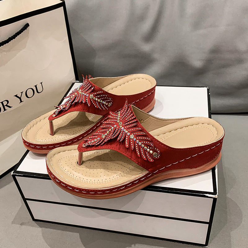 Women Elegant Toe Separator Sandals with Decorative Decoration Ivyshape