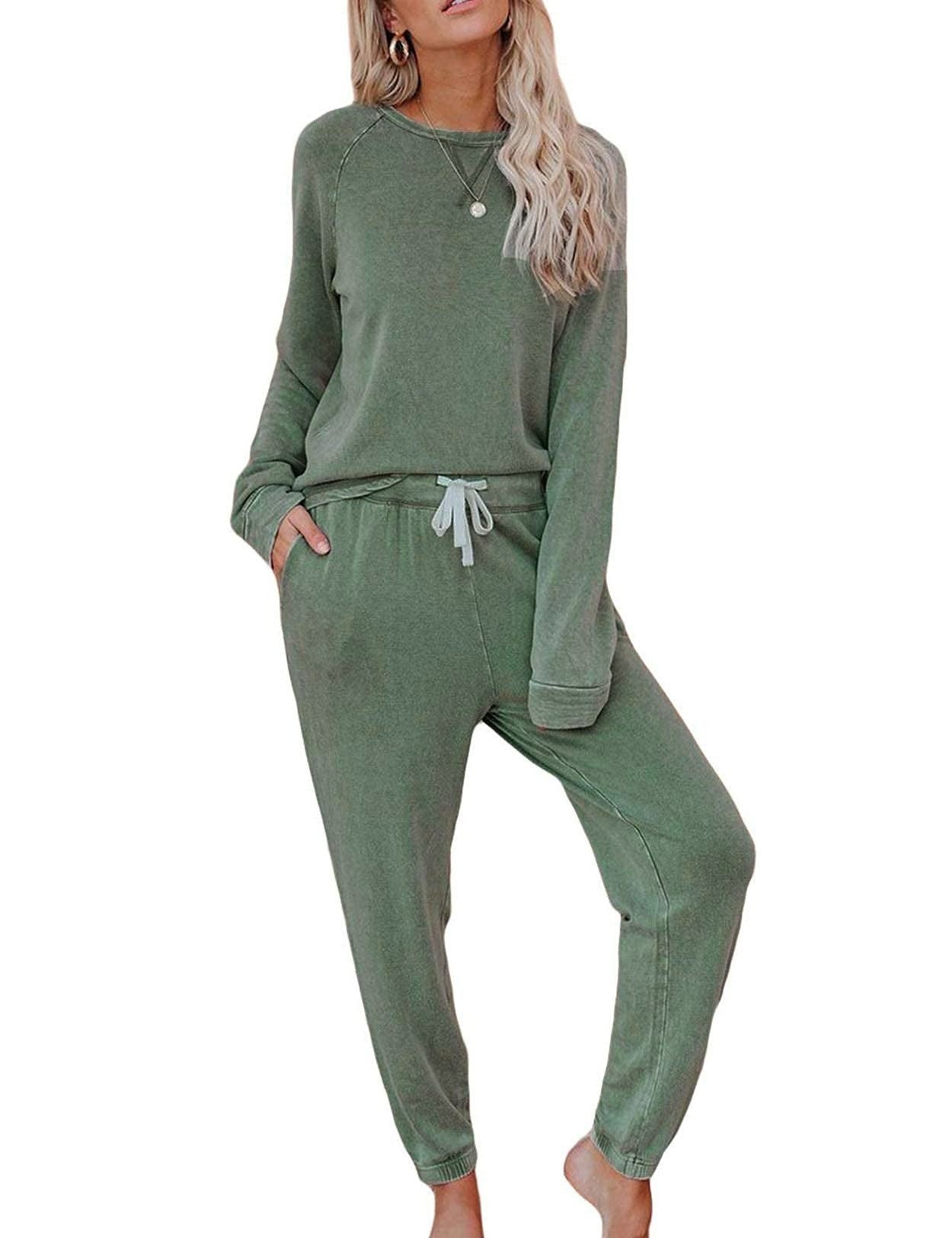 Women's Long Sleeve T-shirt Trousers Suit Women Ivyshape