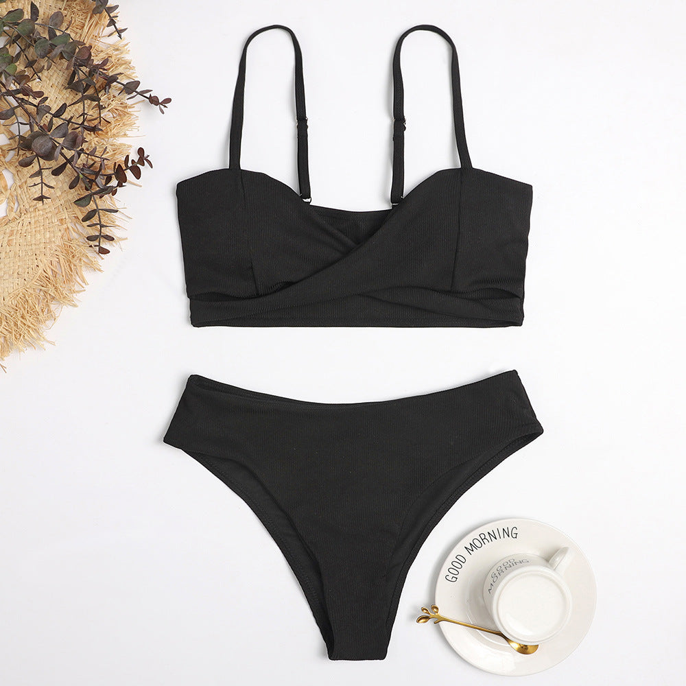 Ladies Bikini set with stylish wrap top and high-cut bottom Ivyshape