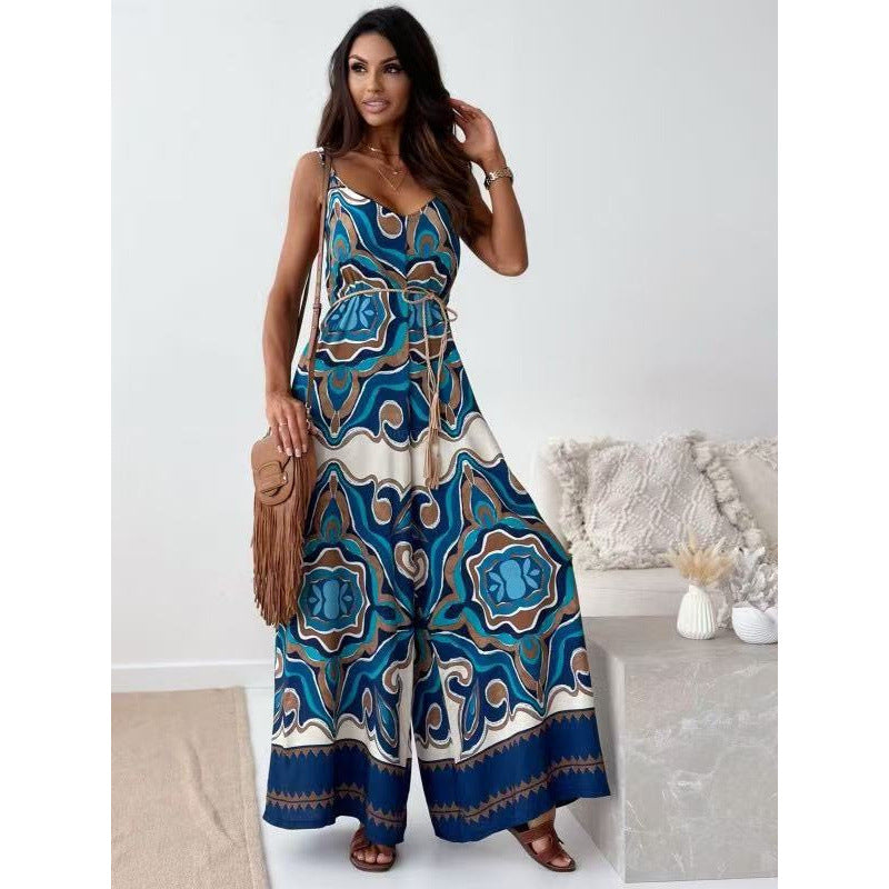 Women Bohemian Wide-leg Bodysuit Ivyshape