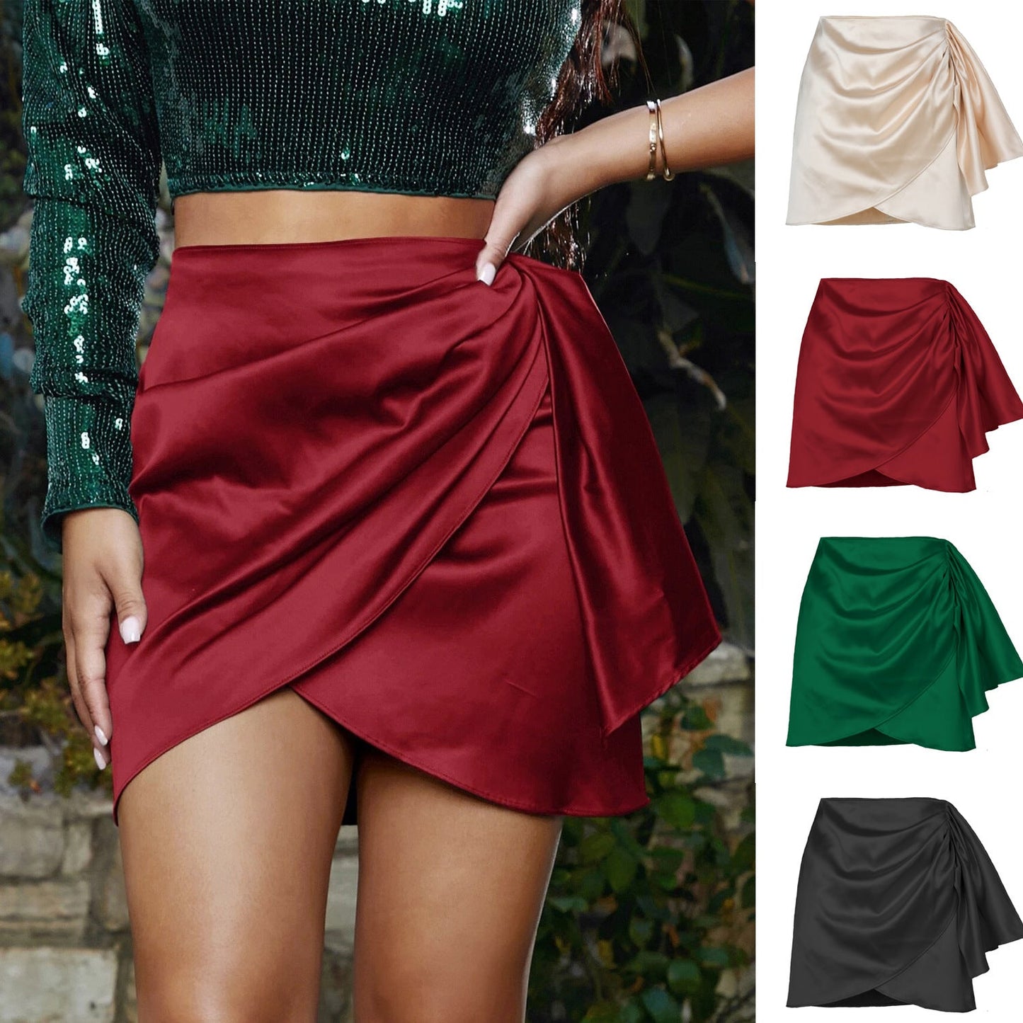 Ivyshape | Irregular Zipper Skirt for Women