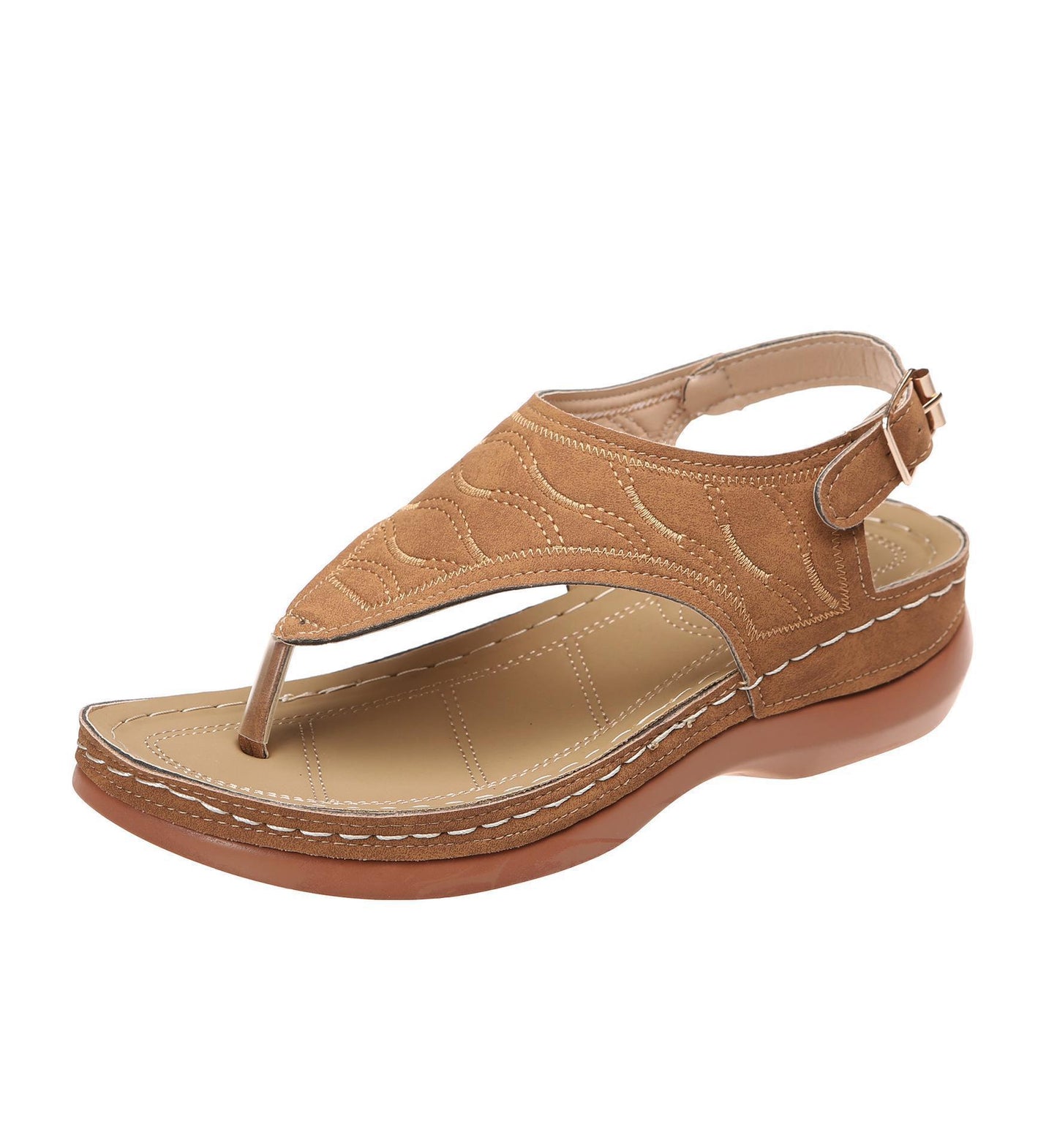 Ladies Comfortable Thong Sandals with Adjustable Strap and Soft Footbed Ivyshape