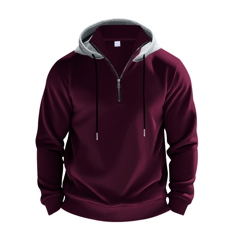 Men's hoodie with short zip opening and breathable structure Ivyshape