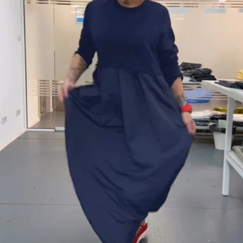 Women's Long Sleeve Dress with Swinging Skirt and Fashionable Fit Ivyshape