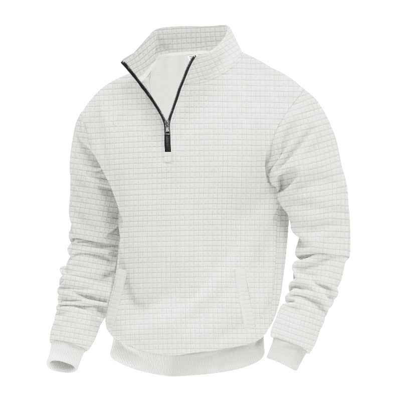Men's sweatshirt with half zip and textured design Ivyshape