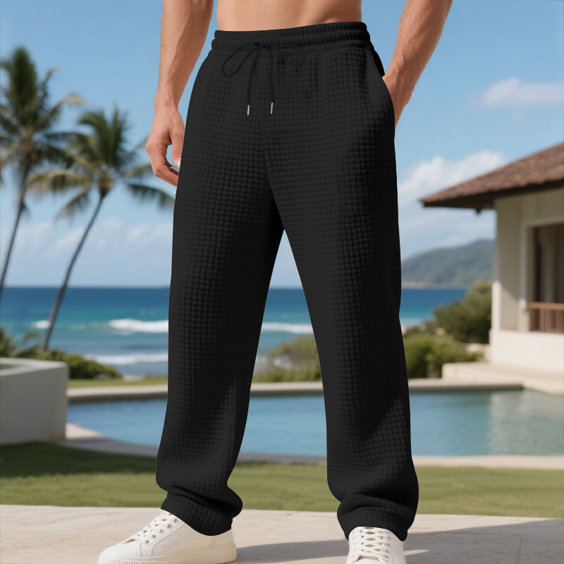 Men's leisure trousers with a loose fit and breathable fabric Ivyshape