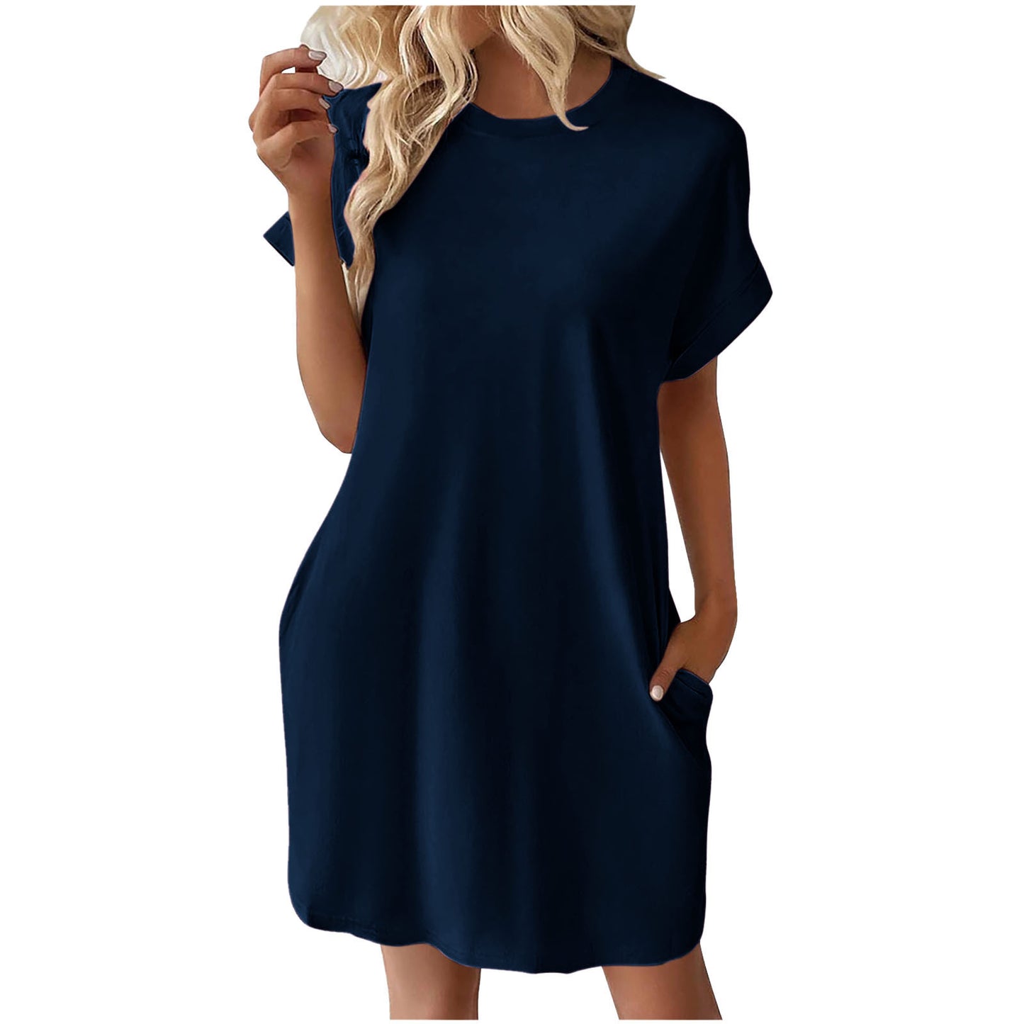 Women's casual T-shirt dress with practical pockets Ivyshape