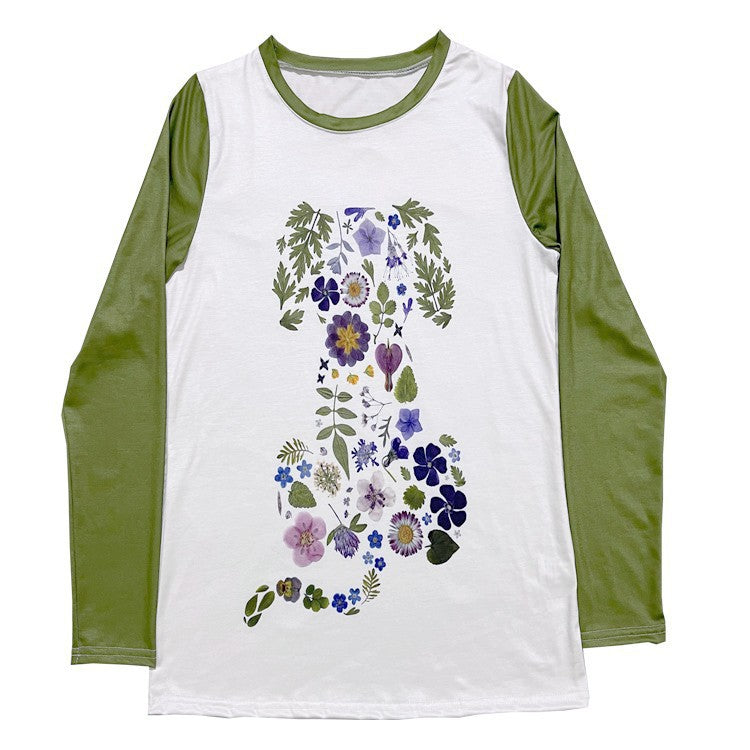 Ivyshape | Floral Round Neck T-Shirt