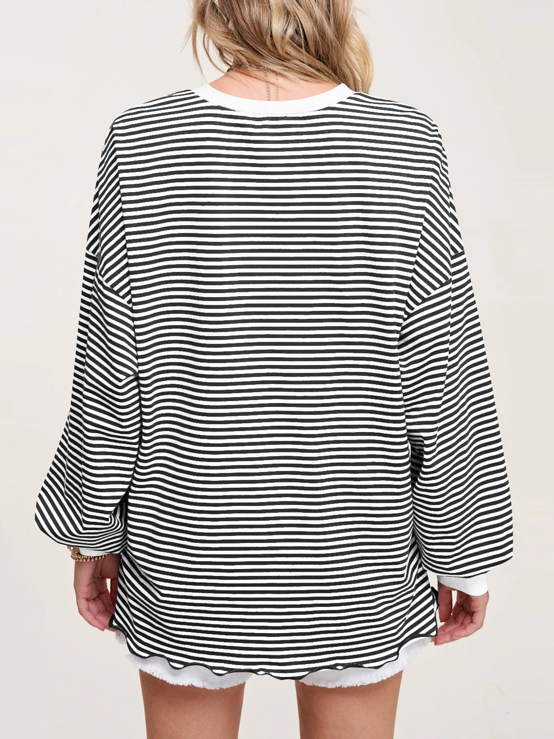 IvyShape | Striped long sleeve sweatshirt