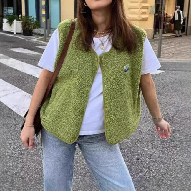 Women comfortable Fleece Vest Ivyshape