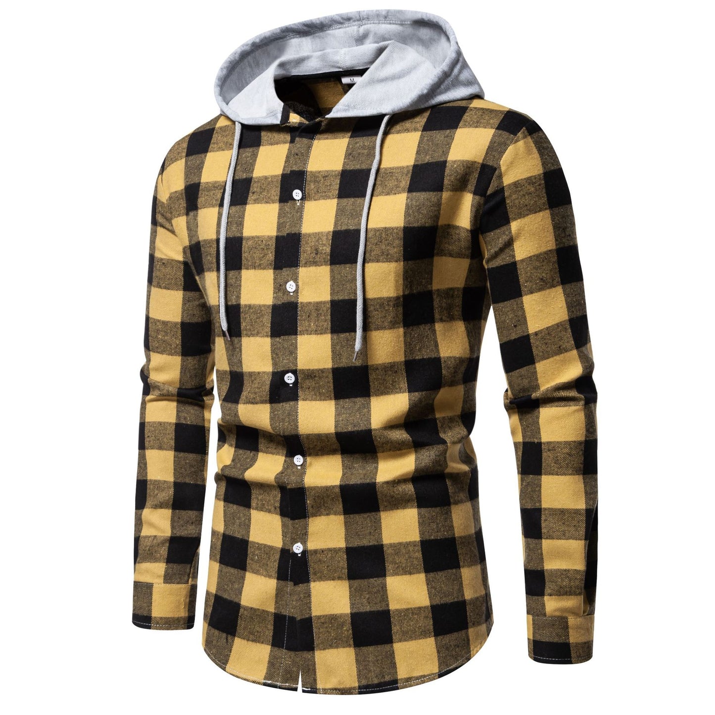 Men's Check Shirt Jacket with Hood and Modern Cut Ivyshape