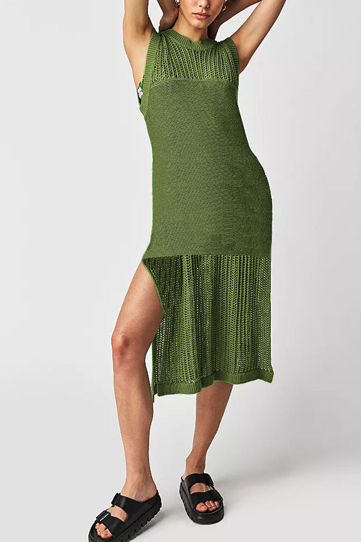 IvyShape | Spring Summer Hollow Knit Vest Dress