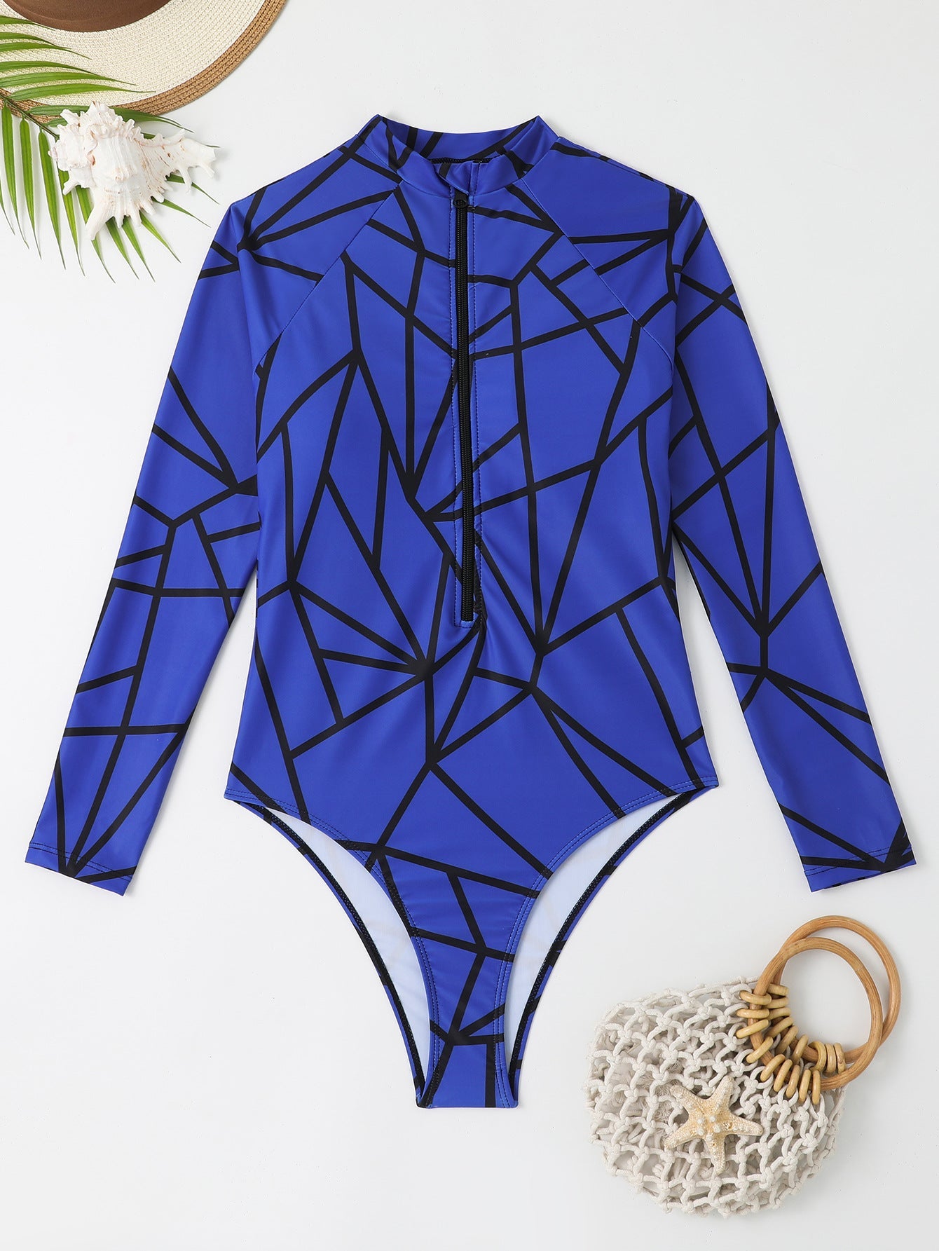 Women’s Rashguard Suit with Geometric Patterns Ivyshape