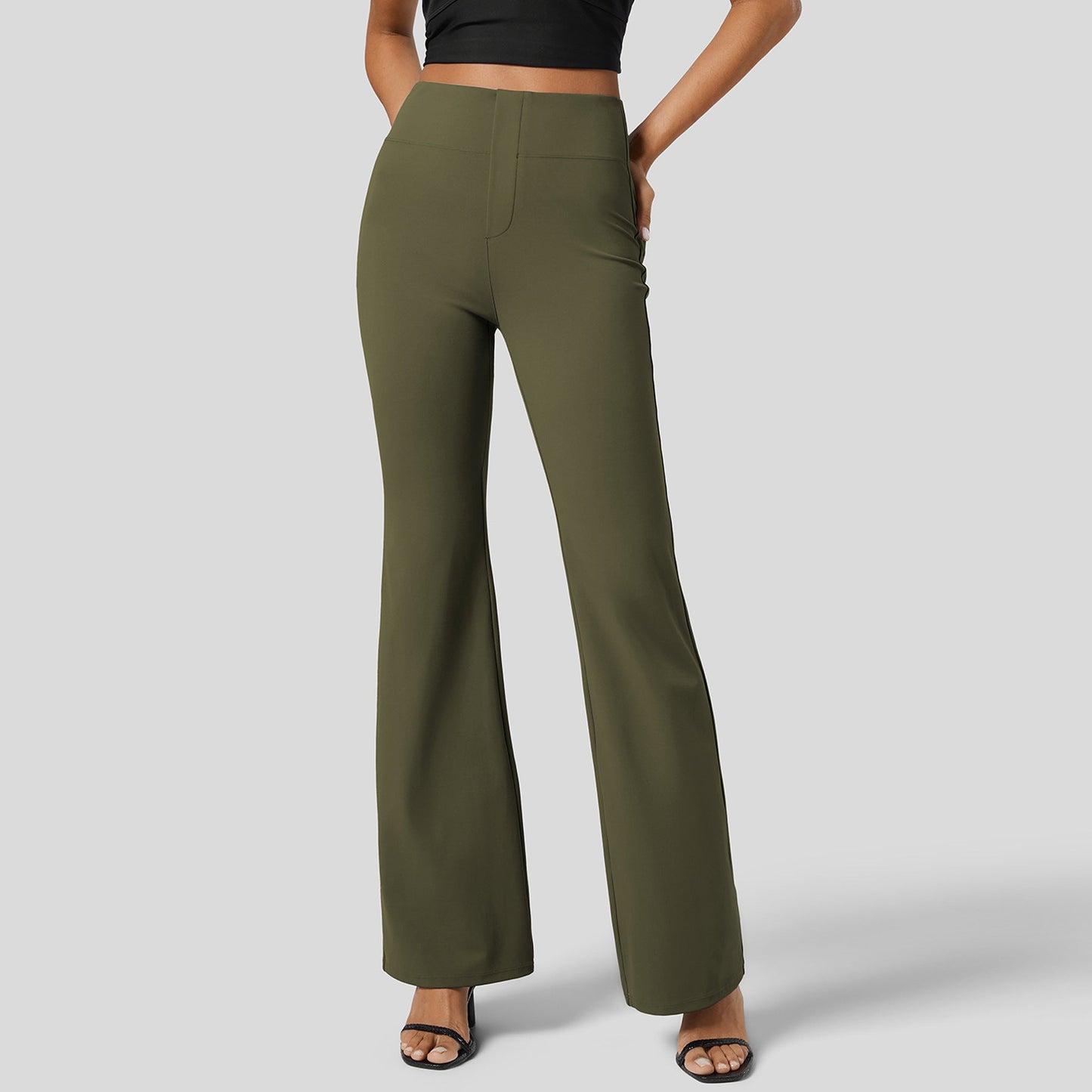 IvyShape | High-Waisted Butt-Lifting Wide-Leg Sports Micro-Flare Pants