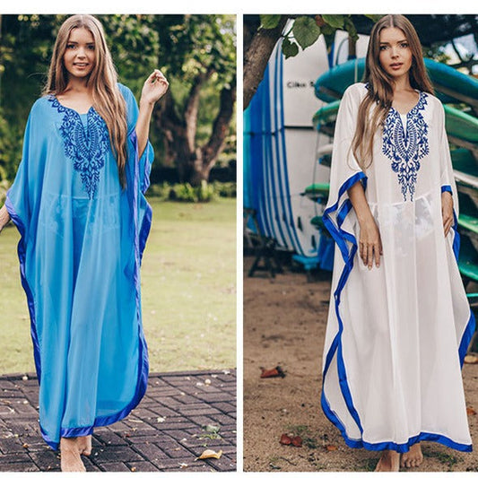 Ladies Kaftan with artistic embroidery pattern and wide cut Ivyshape