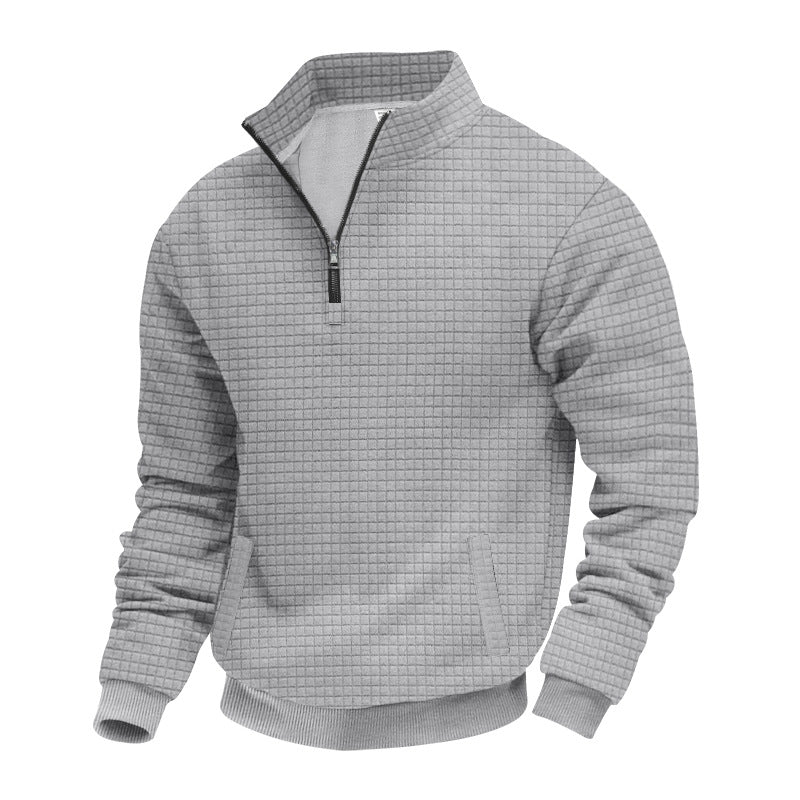 Men's sweatshirt with half zip and textured design Ivyshape