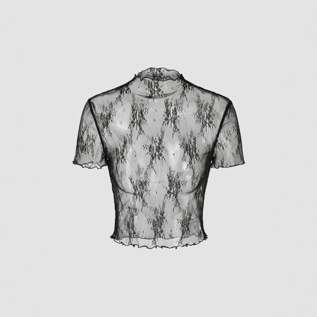 Women elegant V-neck jumpsuit with transparent blouse Ivyshape