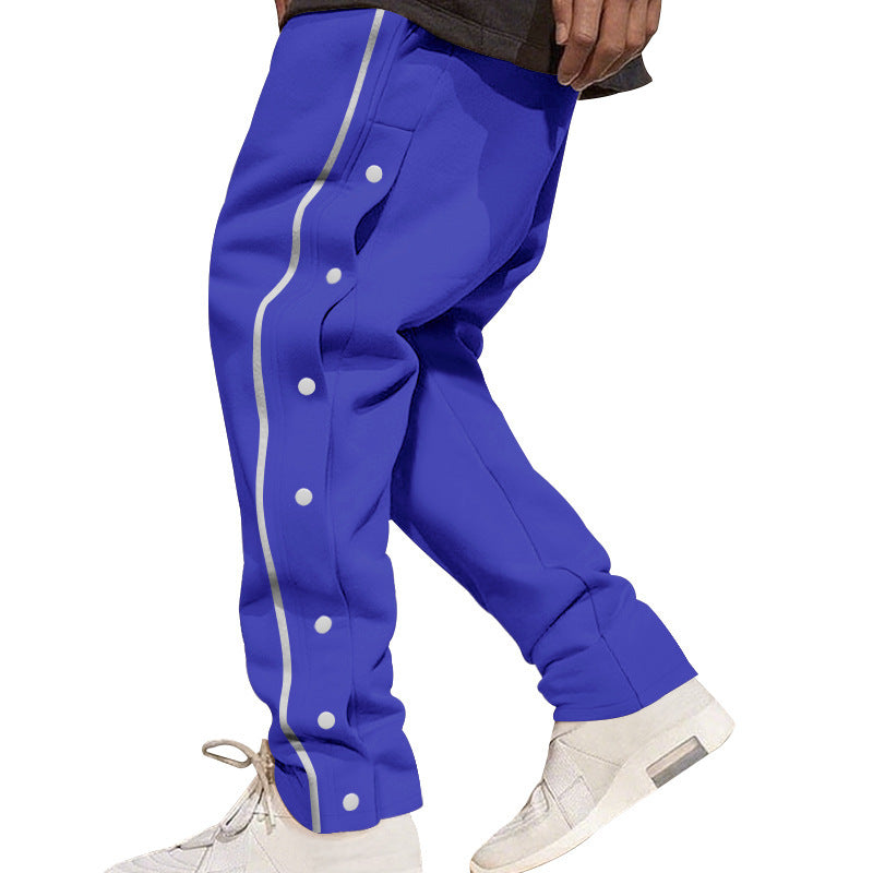Men's casual sports pants with practical button placket and breathable material Ivyshape