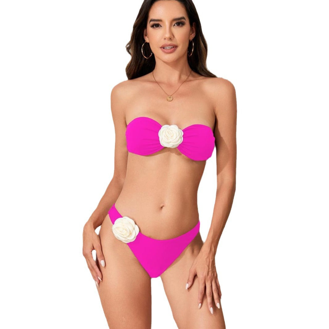 Women’s bikini set with elegant floral accent and high leg cut Ivyshape