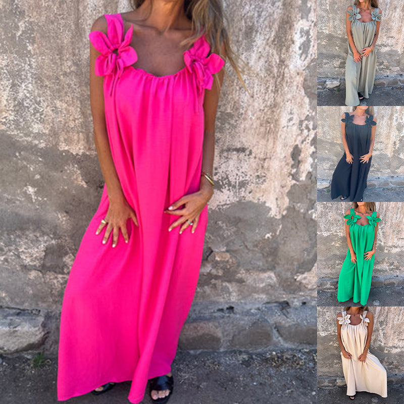 Maxi dress for women with floral embellishment Ivyshape