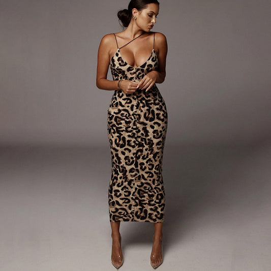 Women Figure-hugging Dress with Exciting Leopard Pattern Ivyshape