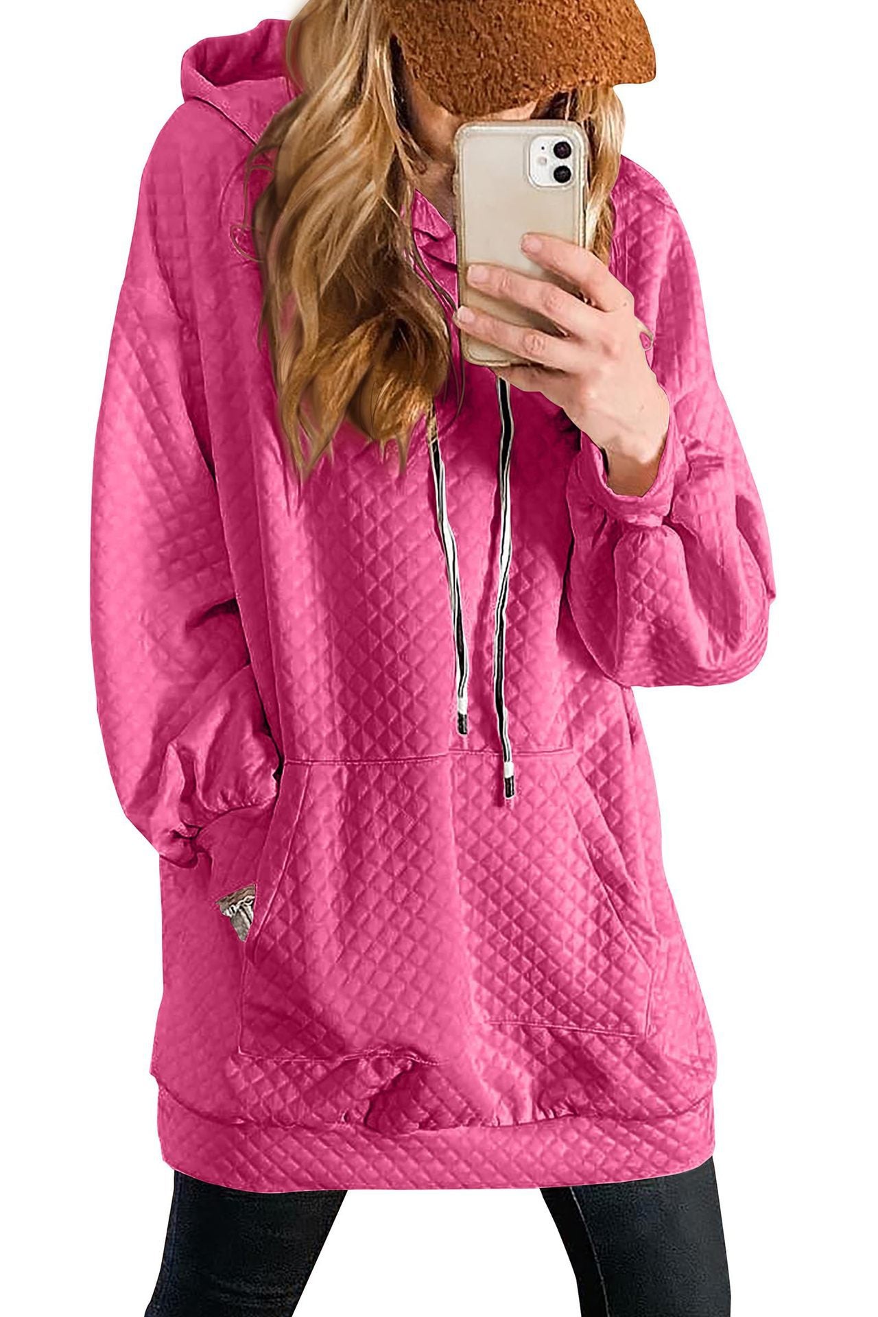 Women’s Oversized Hoodie Dress made of high-quality Sweat Fabric with Texture Ivyshape