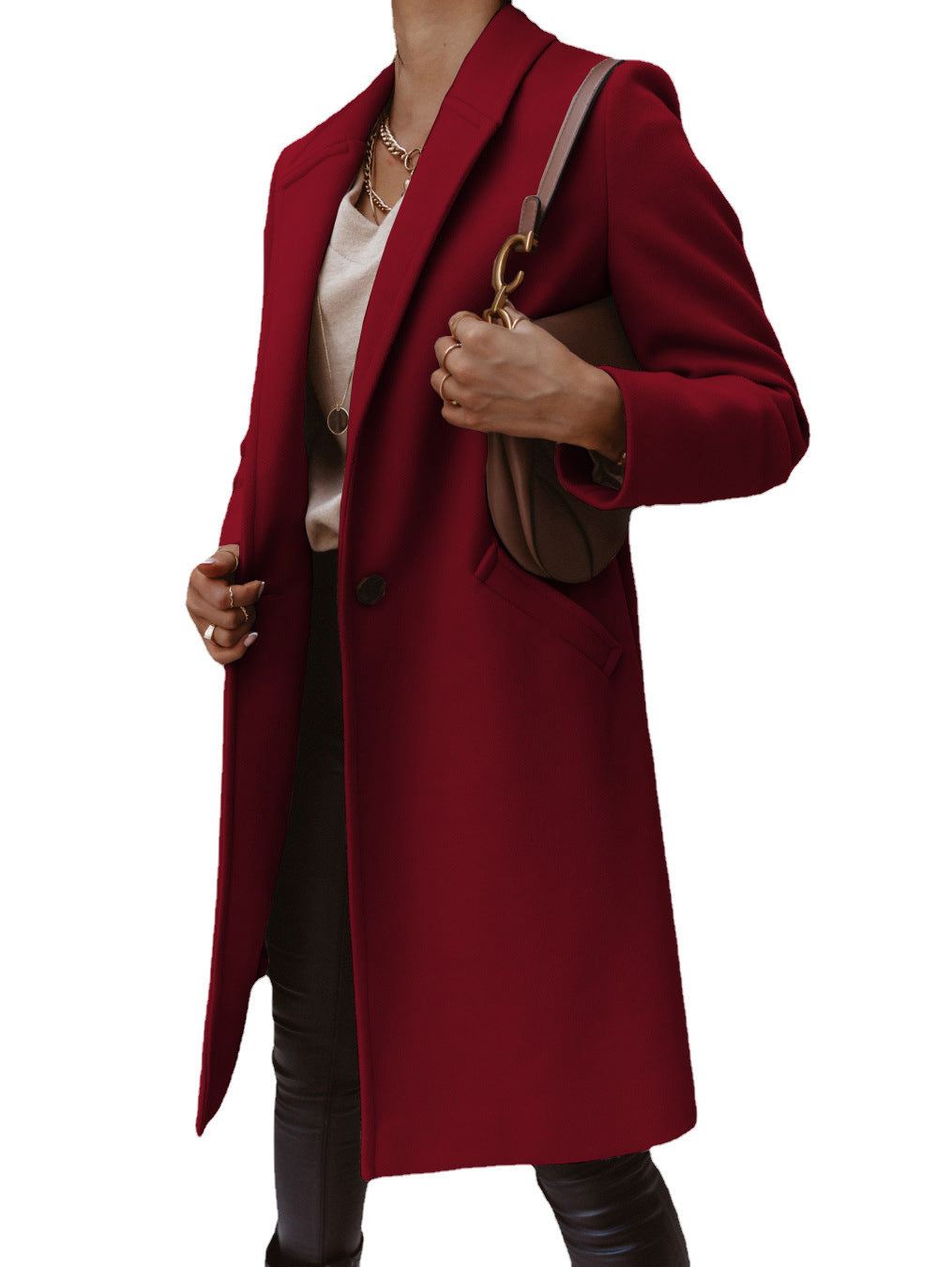 Women's elegant wool coat with slim silhouette Ivyshape