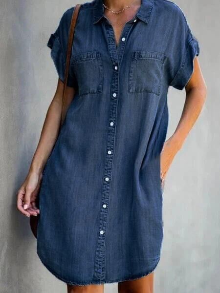 Ivyshape | Mid-Length Dress In Regular Denim