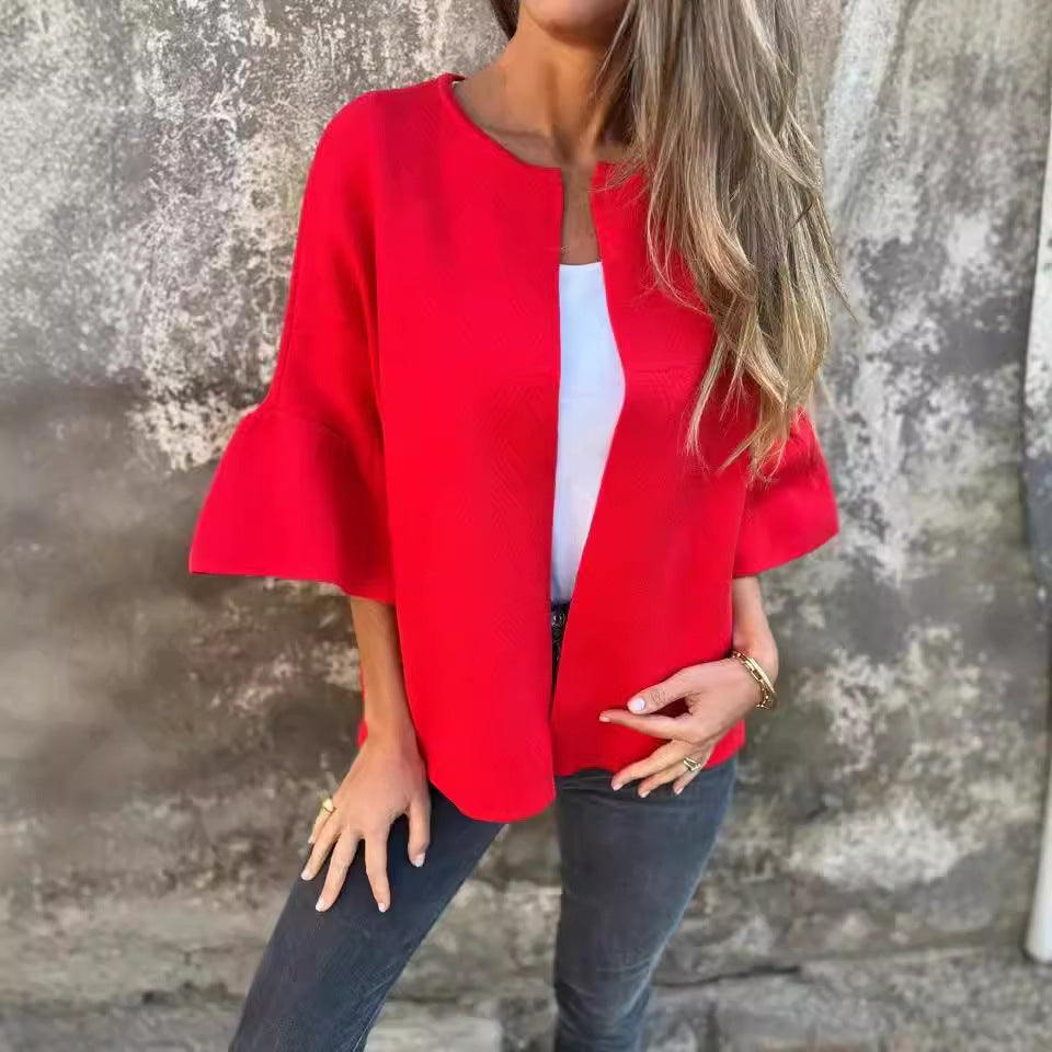 Ladies Stylish Cardigan with Wide Sleeve Ivyshape