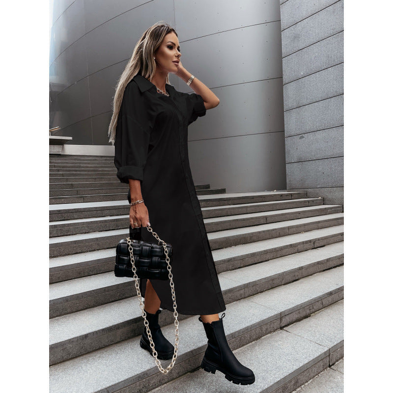 Women's Long Sleeve Shirt Dress Ivyshape