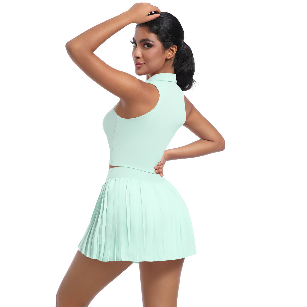 Women’s sporty tennis skirt with integrated shorts and trendy pleating Ivyshape