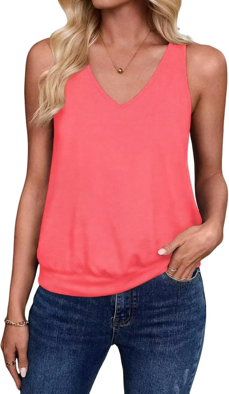 Women Leisure V-Neck Tank Top Ivyshape