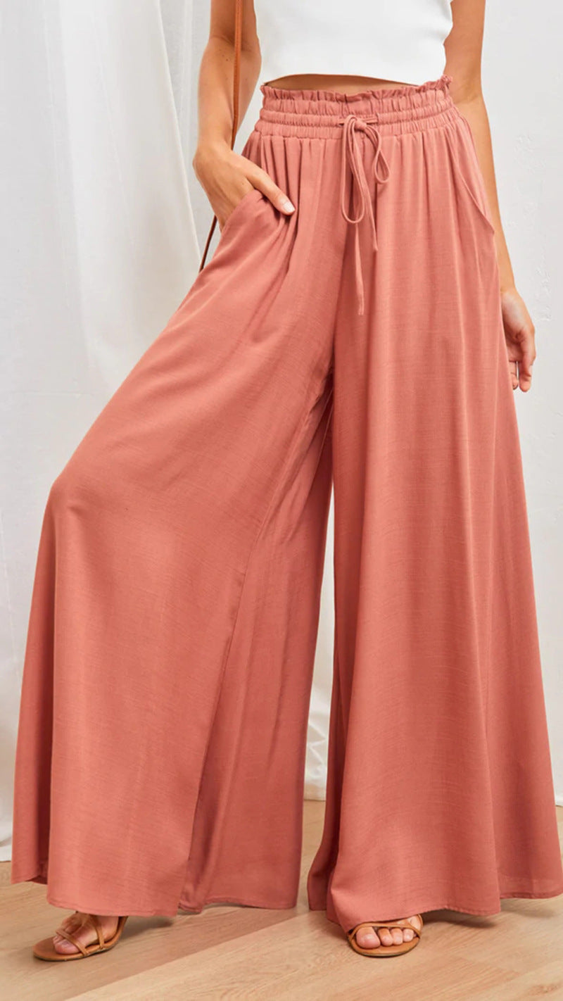 Maxi skirt in boho style for women with drawstring waistband Ivyshape