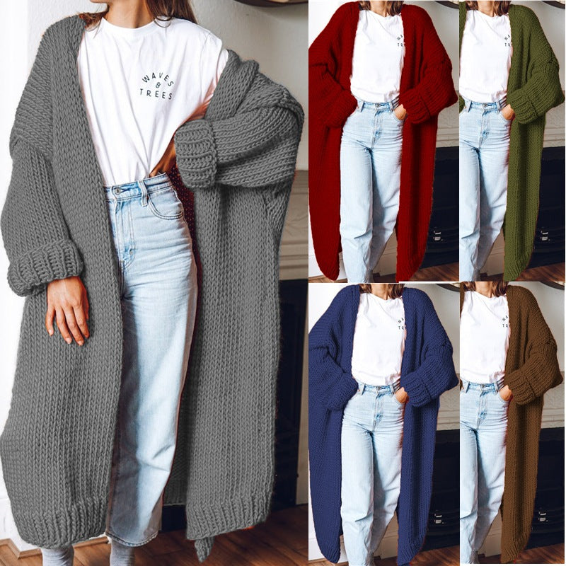 Women Chunky Knit Kimono Cardigan Ivyshape
