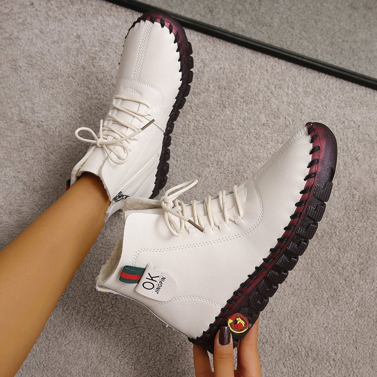 Ladies Leather Ankle Boots Ivyshape