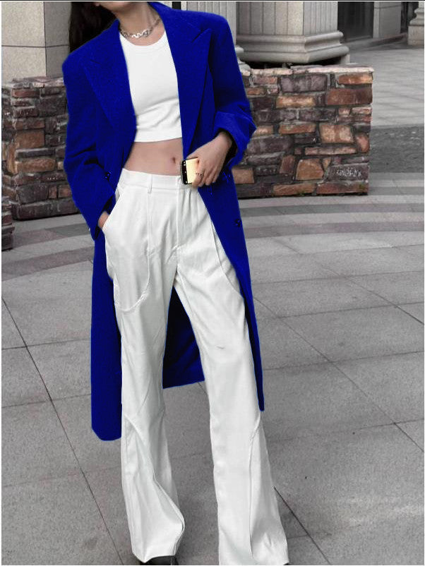 Women tailored long blazer with elegant silhouette Ivyshape