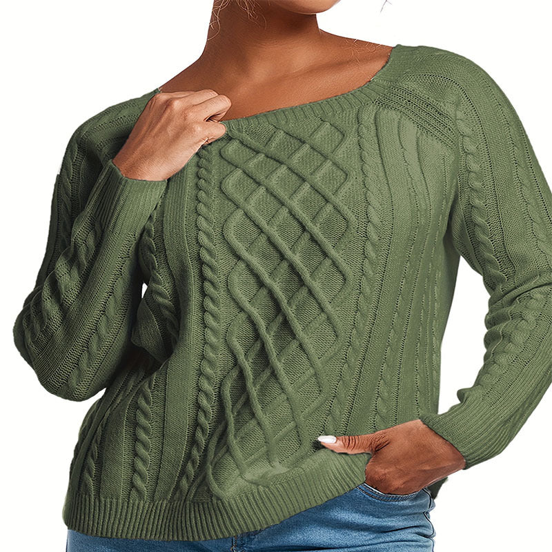 IvyShape | Stylish New Twisted Knit Pullover Sweater