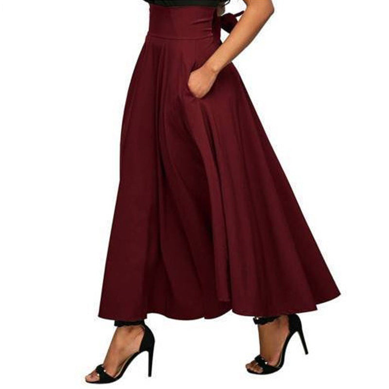 Women's wide-cut palazzo pants with elegant pockets and high waistband Ivyshape