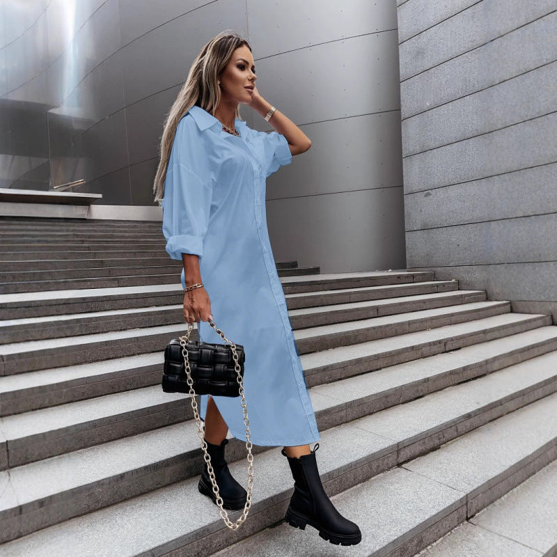 Women's Long Sleeve Shirt Dress Ivyshape