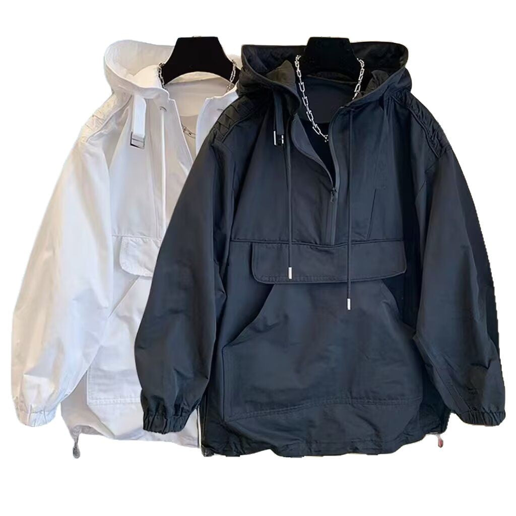 Women's Casual Anorak Jacket with Adjustable Hood System and Generous Pocket Ivyshape