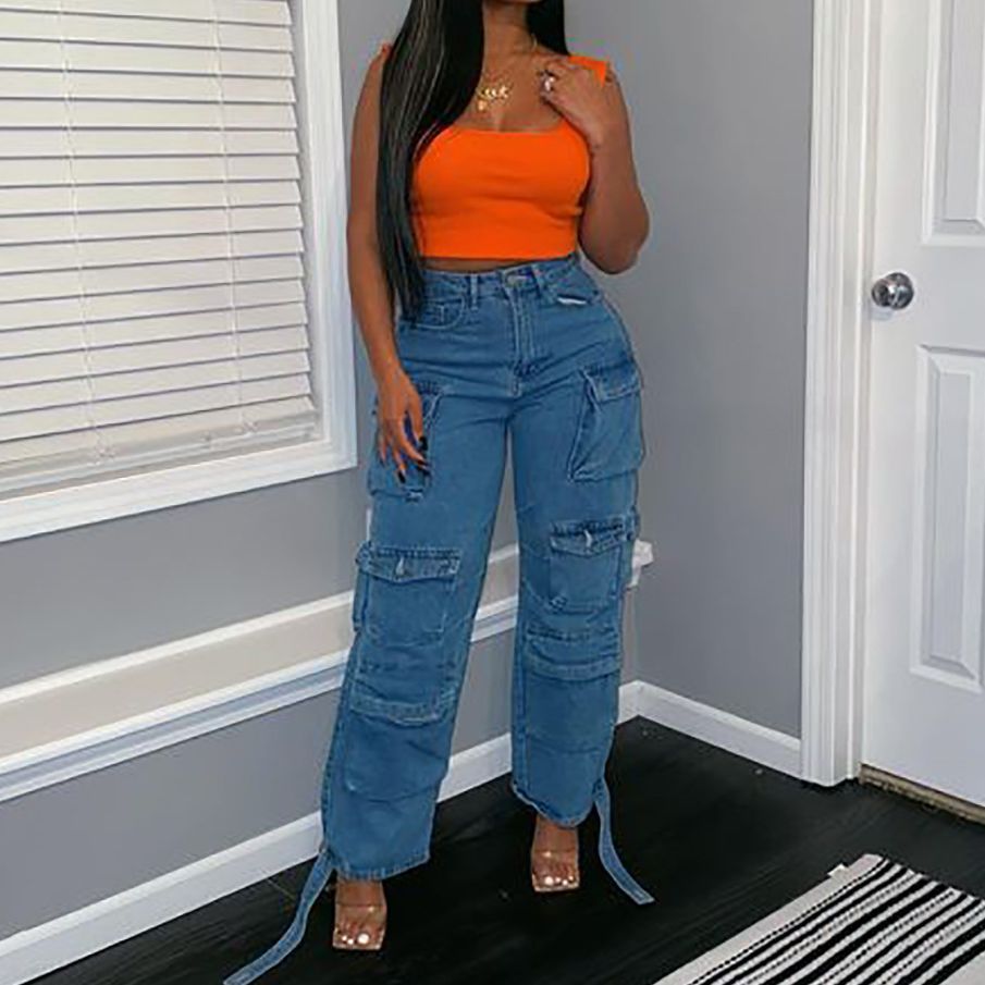 Women's cargo pants with practical side pockets and casual fit Ivyshape