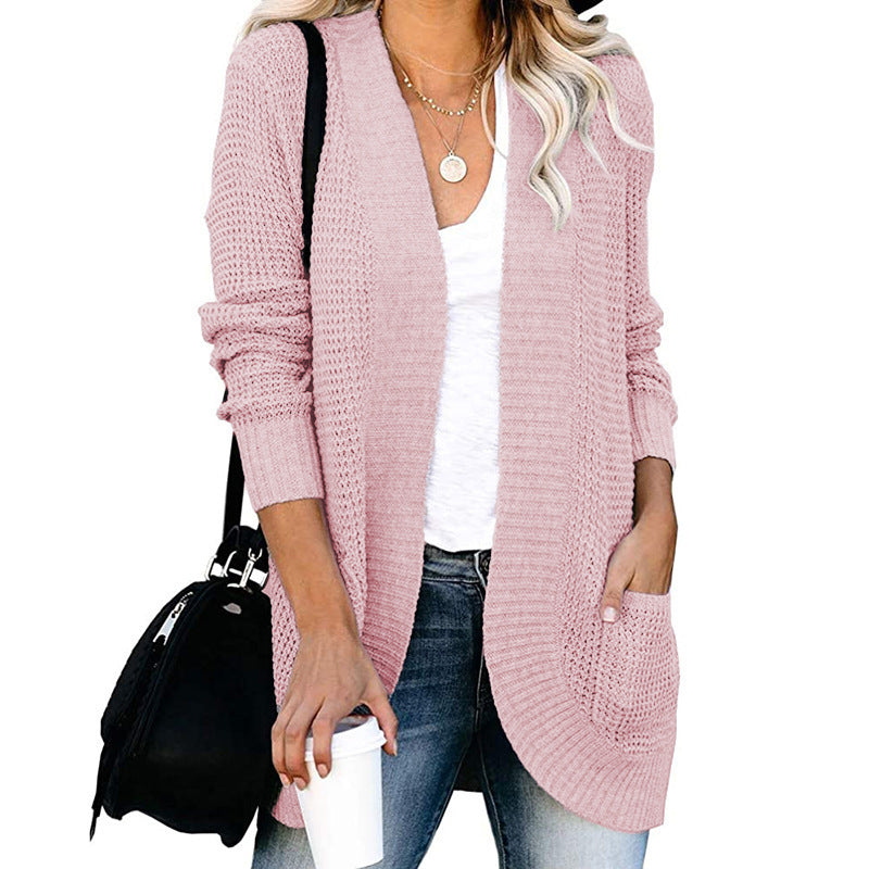 Women casual cardigan with pockets and open front Ivyshape