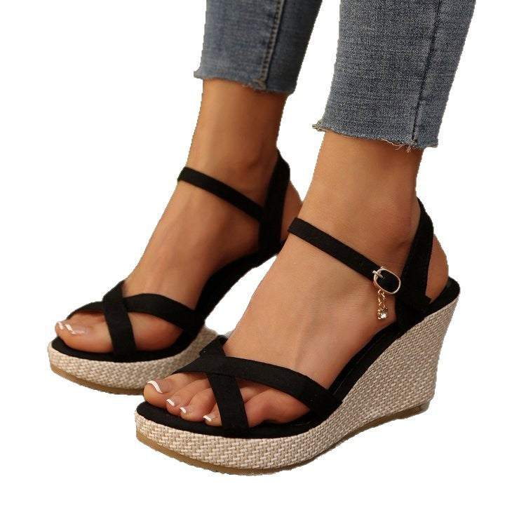 Women’s wedge sandals with adjustable straps and non-slip sole Ivyshape